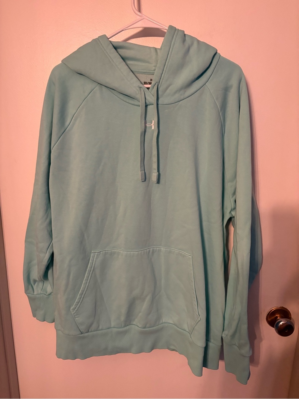 Under Armour size 2X Light Aqua Women's Hooded Pullover Sweater